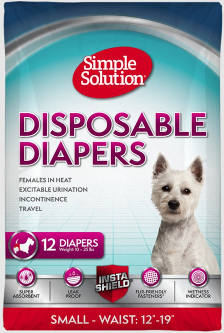 Small - 36 count (3 x 12 ct) Simple Solution Disposable Diapers