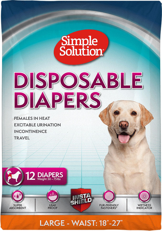 Large - 36 count (3 x 12 ct) Simple Solution Disposable Diapers