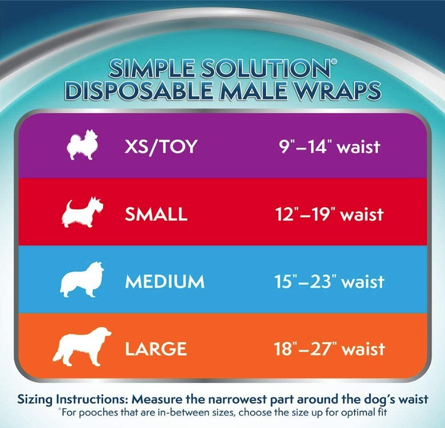 72 count (6 x 12 ct) Simple Solution Disposable Male Wraps Small
