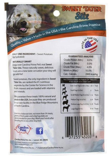 Carolina Prime Sweet Tater Stix Dog Treats - PetMountain.com