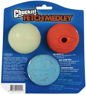 9 count (3 x 3 ct) Chuckit Fetch Medley Balls Dog Toy Medium