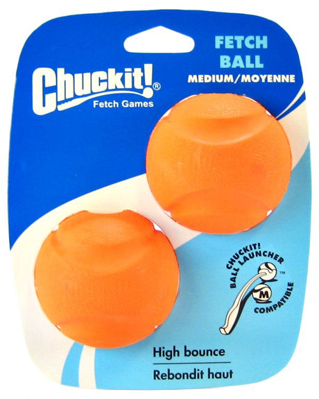 Medium - 2 count Chuckit Fetch Ball High Bounce Dog Toy for Chuckit Ball Launcher