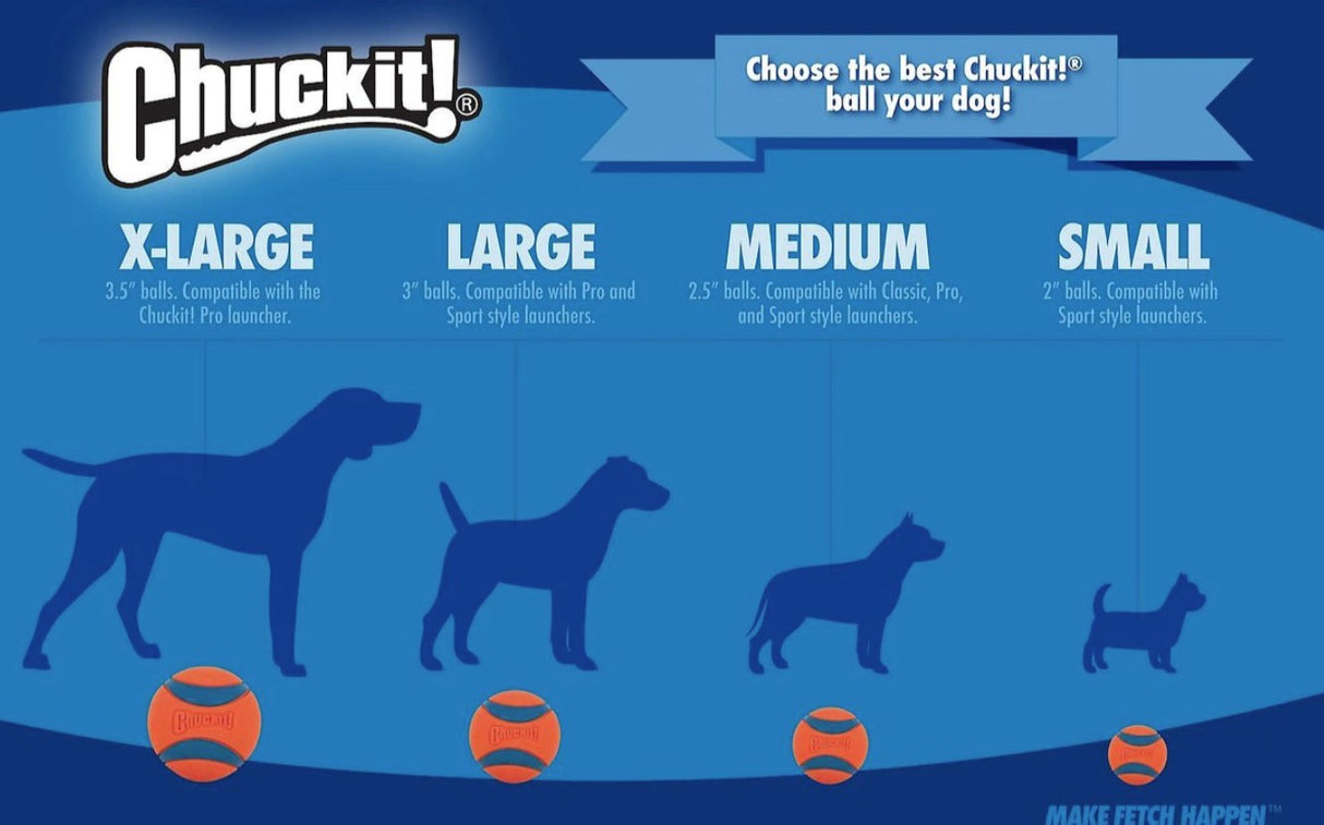 Medium - 10 count Chuckit Fetch Ball High Bounce Dog Toy for Chuckit Ball Launcher