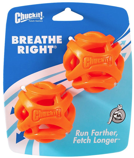 Medium - 2 count Chuckit Breathe Right Fetch Ball Dog Toy
