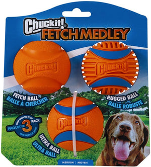 Chuckit Fetch Medley Balls Gen Three Dog Toy - PetMountain.com