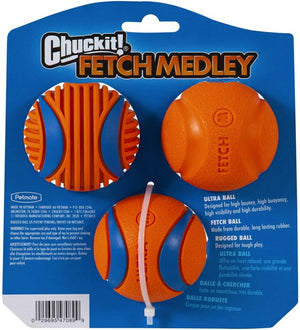 3 count Chuckit Fetch Medley Balls Gen Three Dog Toy