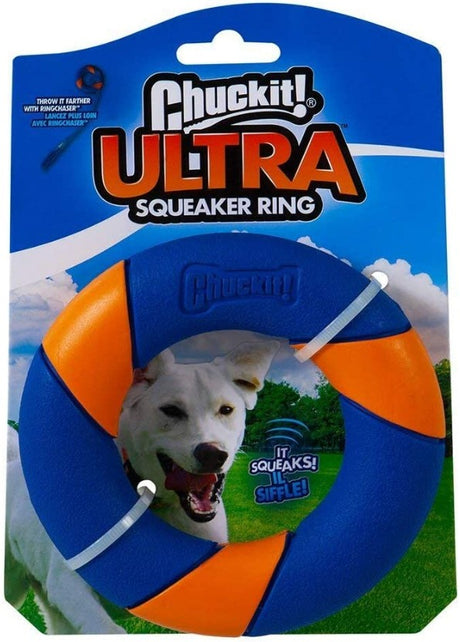 4 count Chuckit Ultra Squeaker Ring Dog Toy