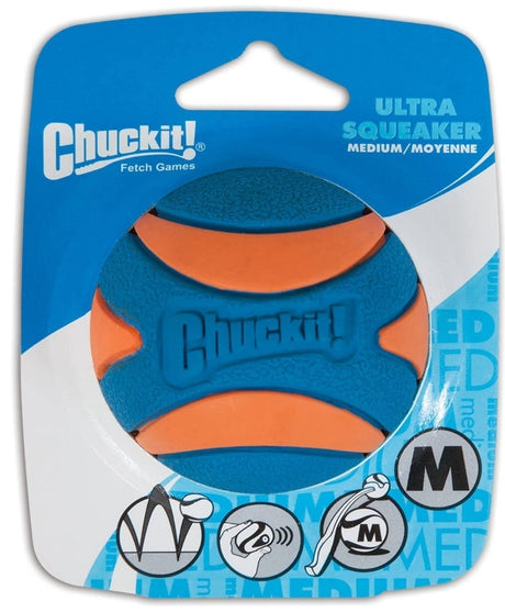 Medium - 1 count Chuckit Ultra Squeaker Ball Dog Toy