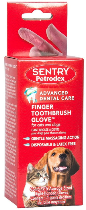 Sentry Petrodex Finger Toothbrush Glove for Cats and Dogs - PetMountain.com