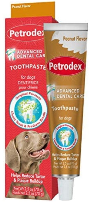 2.5 oz Sentry Petrodex Natural Toothpaste for Dogs Peanut Flavor