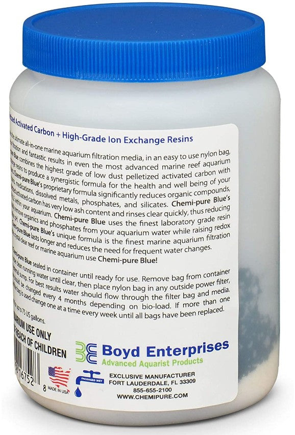 11 oz Boyd Enterprises Chemi-Pure Blue for Reef and Marine Aquariums