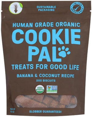 90 oz (9 x 10 oz) Cookie Pal Organic Dog Biscuits with Banana and Coconut