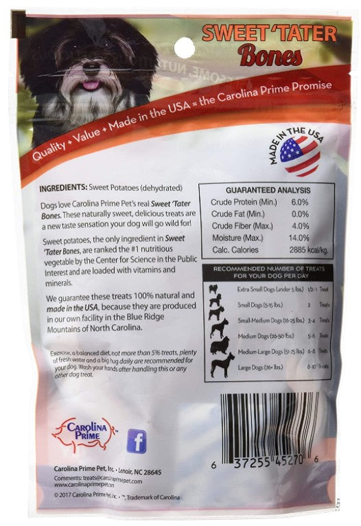 Carolina Prime Sweet Tater Bones Dog Treats - PetMountain.com