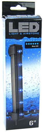 6" long - 6 count Via Aqua Submersible Blue LED Light and Airstone