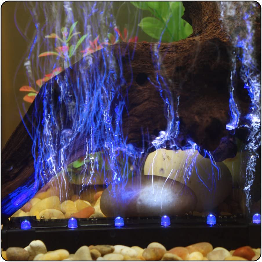 6" long - 6 count Via Aqua Submersible Blue LED Light and Airstone