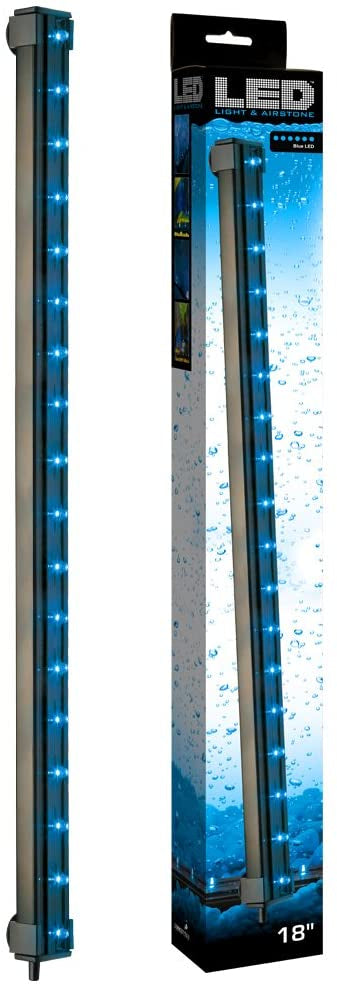 18" long - 2 count Via Aqua Submersible Blue LED Light and Airstone