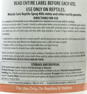 1 gallon Miracle Care Reptile Spray Kills Mites on Reptiles