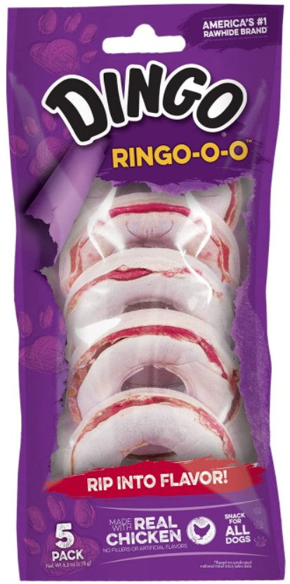 30 count (6 x 5 ct) Dingo Ringo-O-O with Real Chicken (No China Ingredients)