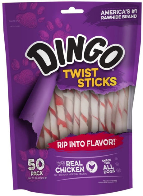 50 count Dingo Twist Sticks with Real Chicken (No China Ingredients)