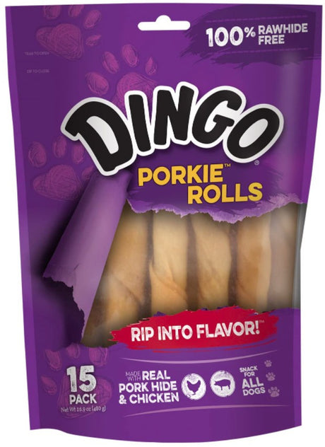 45 count (3 x 15 ct) Dingo Porkie Rolls with Real Chicken