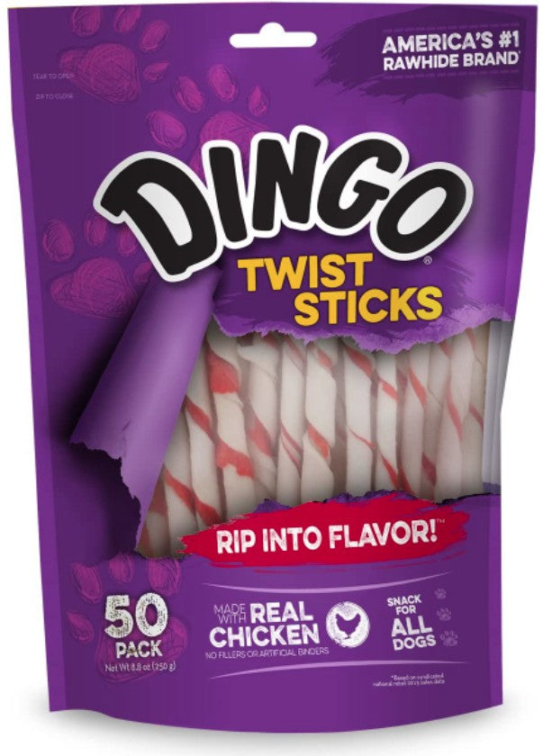 Dingo Twist Sticks with Real Chicken Regular - PetMountain.com