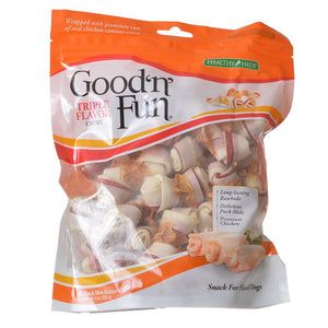 Healthy Hide Good'n' Fun Triple-Flavor Chews Mini Beef, Pork and Chicken - PetMountain.com