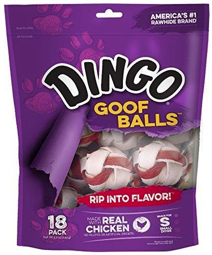 54 count (3 x 18 ct) Dingo Goof Balls with Real Chicken Small