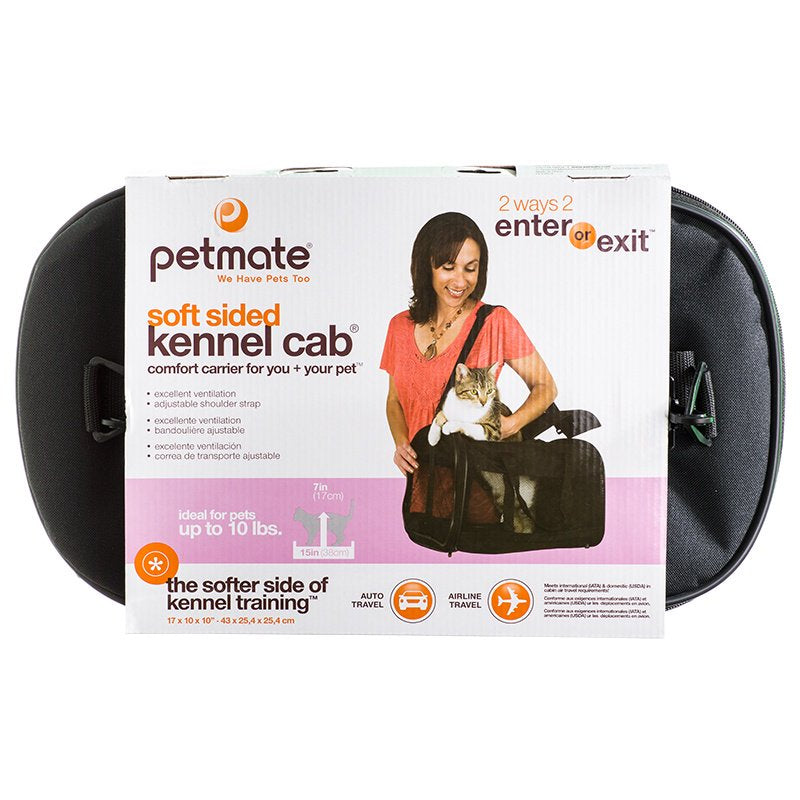 Medium - 1 count Petmate Soft Sided Kennel Cab Pet Carrier Black