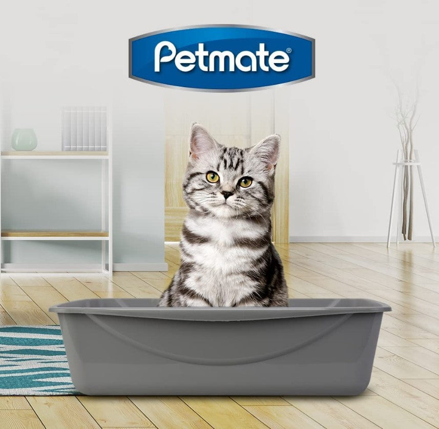 Jumbo - 1 count Petmate Cat Litter Pan Gray