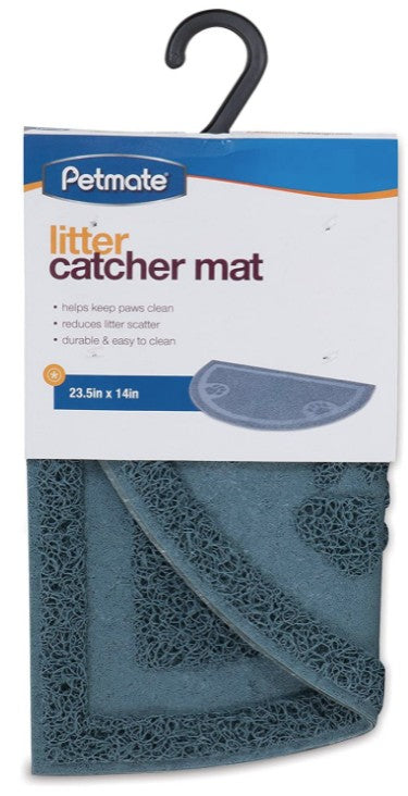 3 count Petmate Half Circle Litter Catcher Mat Blue