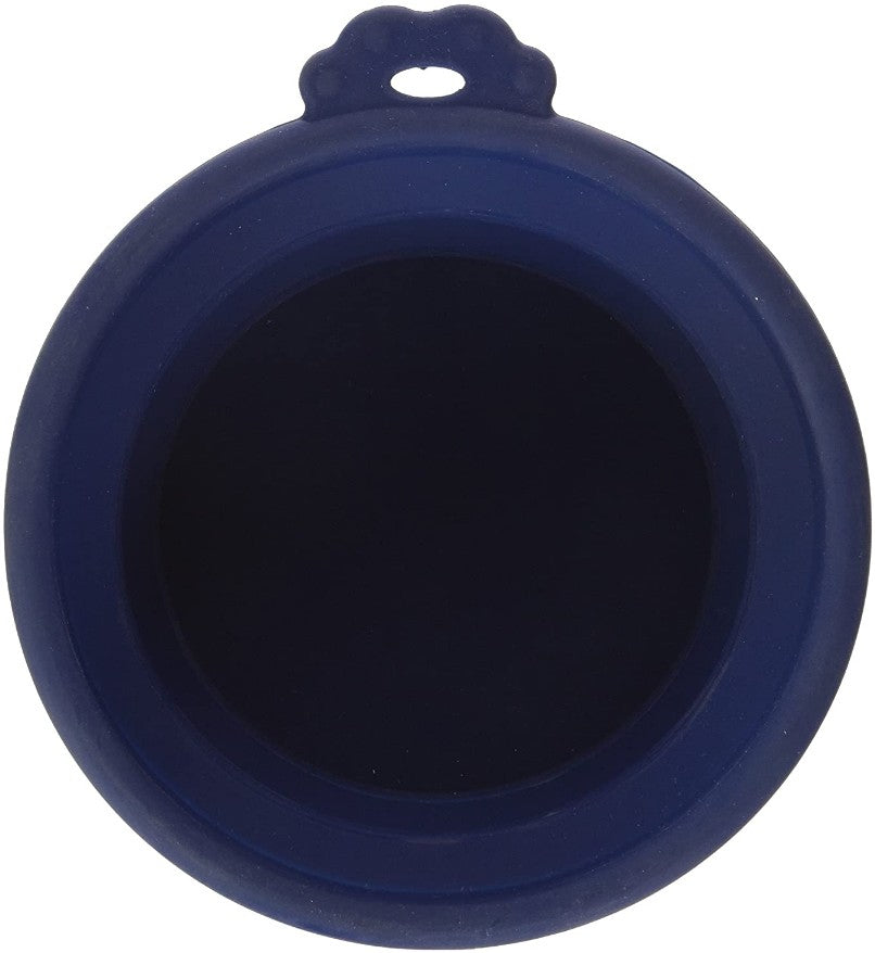 Small - 1 count Petmate Round Silicone Travel Pet Bowl Blue