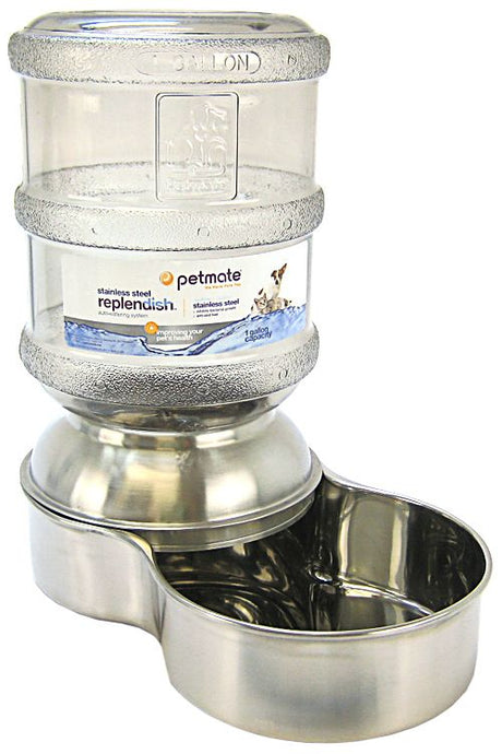 Petmate Replendish Stainless Steel Waterer - PetMountain.com