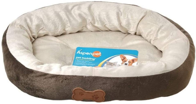 Aspen Pet Oval Nesting Pet Bed Brown for Dogs - PetMountain.com