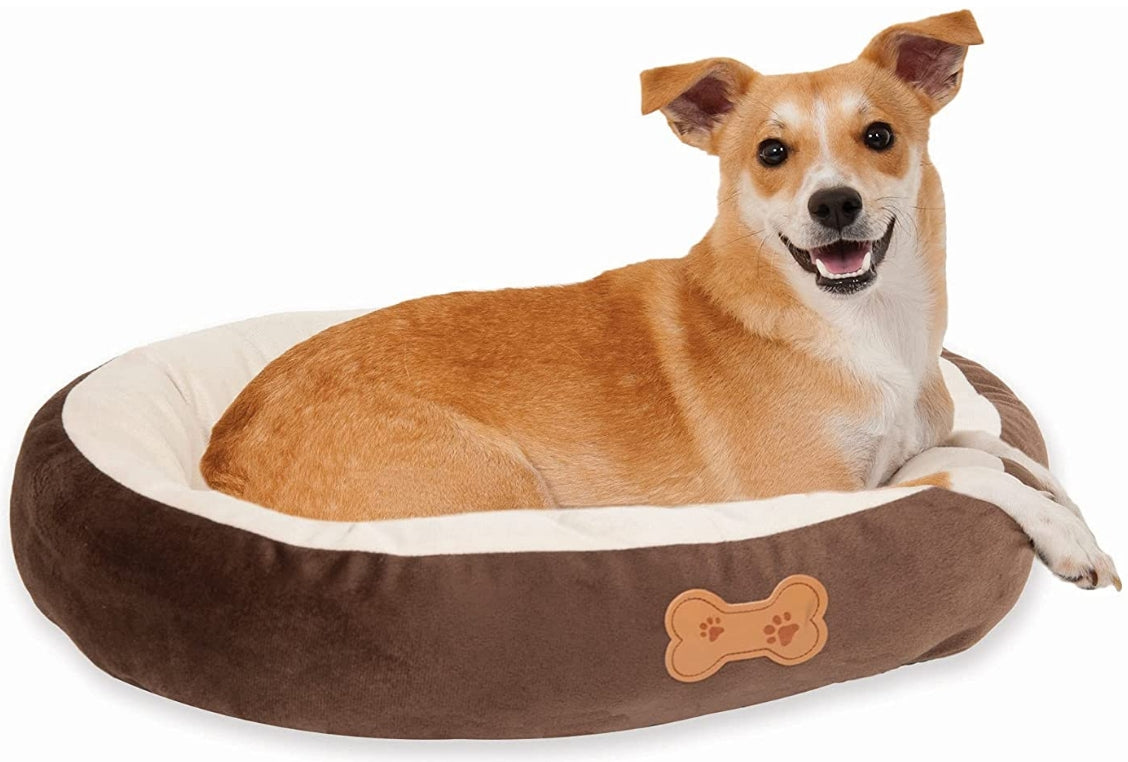 Aspen Pet Oval Nesting Pet Bed Brown for Dogs - PetMountain.com