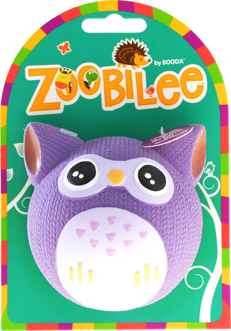 3 count PetMate Booda Zoobilee Latex Owl Fetch Balls Dog Toy