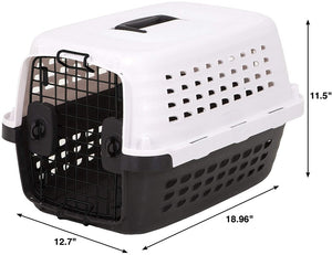 Small - 1 count Petmate Compass Kennel Metallic White and Black