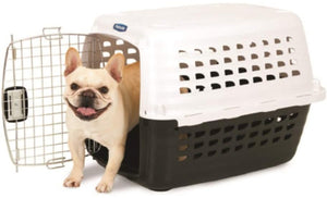 Small - 1 count Petmate Compass Kennel Metallic White and Black