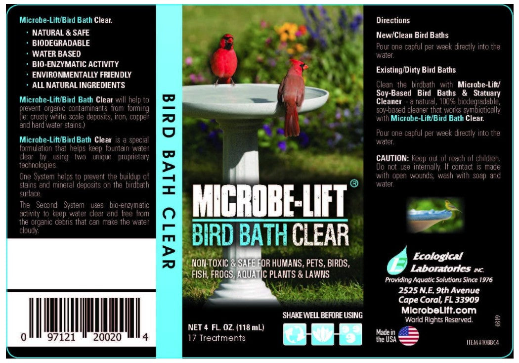 4 oz Microbe-Lift Birdbath Clear Non-Toxic and Safe for Humans, Pets, Birds, Fish, Frogs, Plants and Lawns