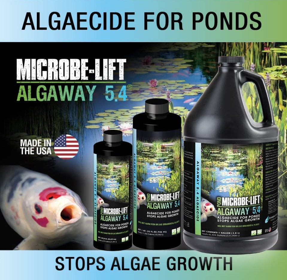 8 oz Microbe-Lift Pond Algaway 5.4 Algaecide for Ponds Stops Algae Growth