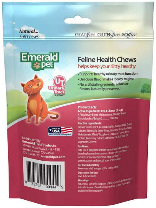 2.5 oz Emerald Pet Feline Health Chews Urinary Tract Support