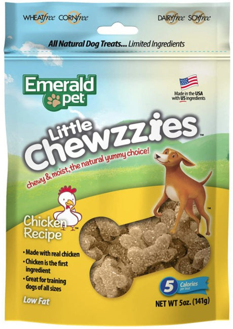 30 oz (6 x 5 oz) Emerald Pet Little Chewzzies Soft Training Treats Chicken Recipe
