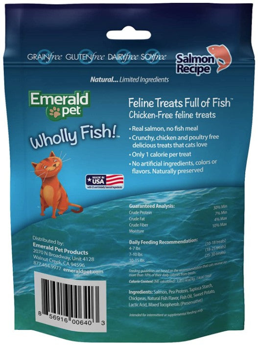 3 oz Emerald Pet Wholly Fish! Cat Treats Salmon Recipe