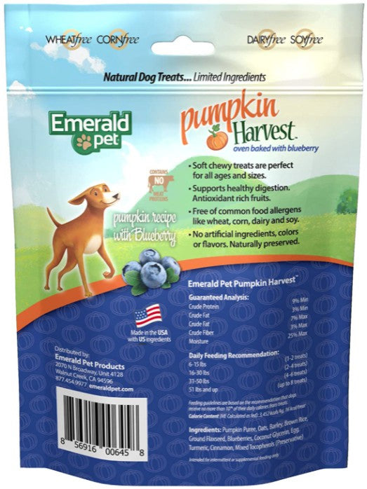 Emerald Pet Pumpkin Harvest Oven Baked Dog Treats with Blueberry - PetMountain.com