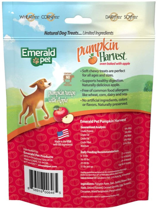 Emerald Pet Pumpkin Harvest Oven Baked Dog Treats with Apple - PetMountain.com