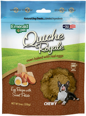 24 oz (4 x 6 oz) Emerald Pet Quiche Royal Sweet Potato Treat for Dogs