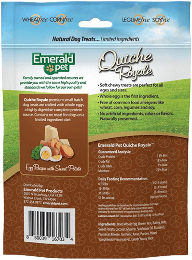 24 oz (4 x 6 oz) Emerald Pet Quiche Royal Sweet Potato Treat for Dogs
