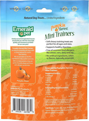 36 oz (6 x 6 oz) Emerald Pet Pumpkin Harvest Mini Trainers Chewy Dog Treats