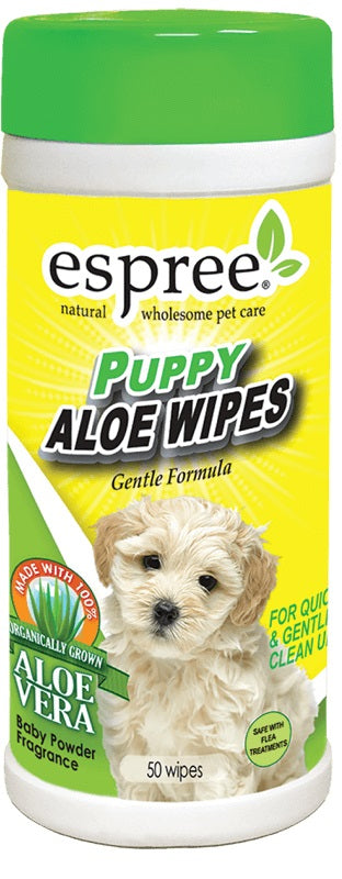 Espree Puppy Aloe Wipes Gental Formula Baby Powder Fragrance - PetMountain.com
