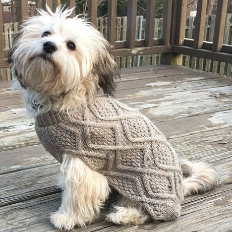 Fashion Pet Outdoor Dog Fisherman Dog Sweater Taupe