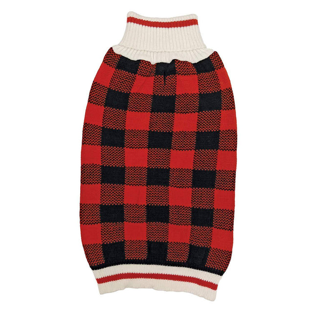 Fashion Pet Plaid Dog Sweater Red - PetMountain.com